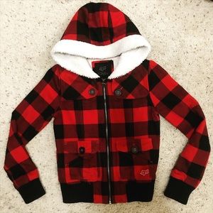FOX RACING girls checkered flannel jacket - XS